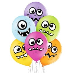 Balony lateksowe kolorowe Monster 6 sztuk